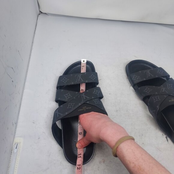 Louis Vuitton LV Monogram Black Leather Slide Sandal - Picture 13 of 13